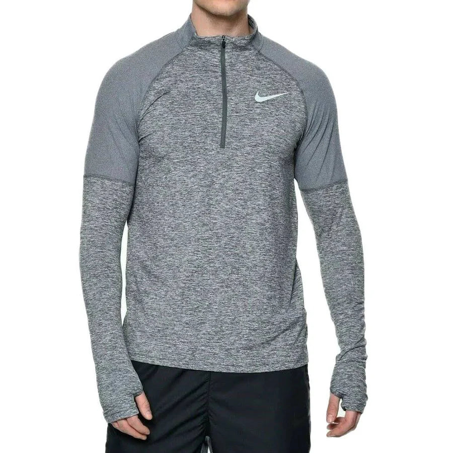 NIKE - GREY ELEMENT HALF ZIP RUNNING TOP