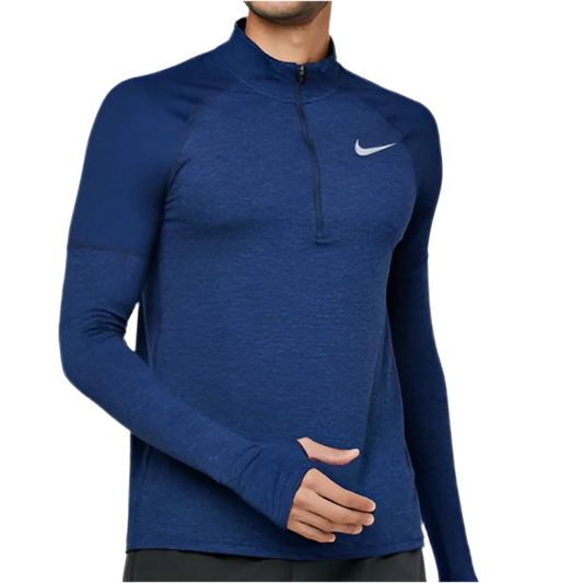 NIKE - BLUE ELEMENT HALF ZIP RUNNING TOP