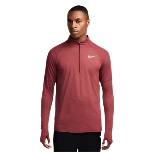 NIKE - MAROON ELEMENT HALF ZIP RUNNING TOP