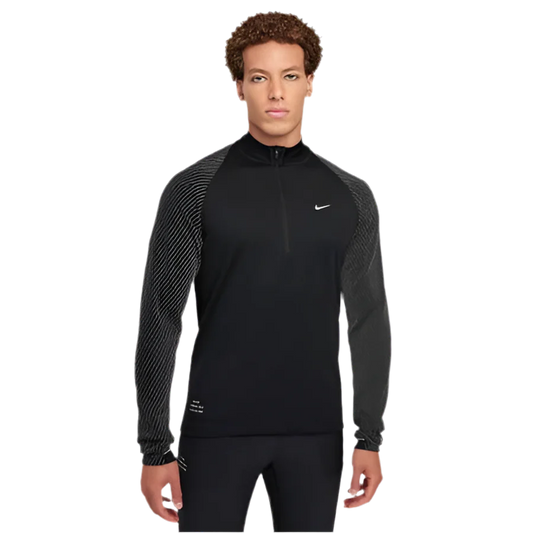 NIKE - RUNNING DIVISION BLACK REFLECTIVE QUARTERZIP